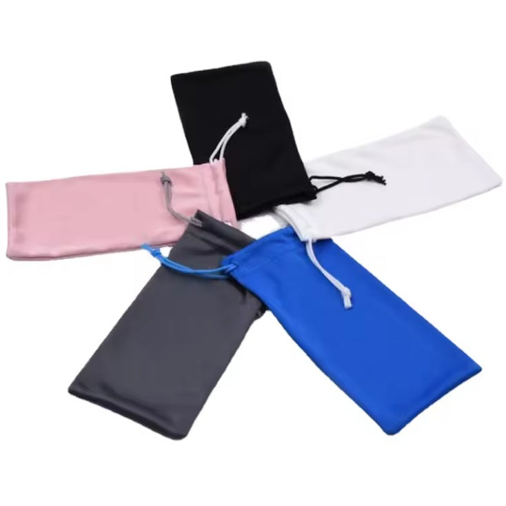 Microfiber Glasses Pouch, Portable Soft Eyeglasses Storage Bag, Simple Travel Sleeve for Myopia Glasses & Sunglasses