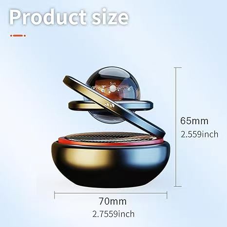 Kwak’s Solar-Powered Rotating Car Aromatherapy Auto-Spinning Ornament with Refillable Scent Pad, Subtle Ocean Fragrance, Ideal Gift for Men Women Dad Husband for Dashboard (Black)