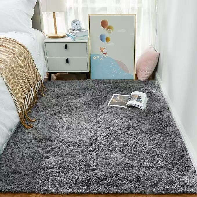 Ophanie Area Rugs for Living Room Bedroom, Washable Non-Slip Fluffy Soft Grey Shag Carpet, Indoor Floor Gray 4x6 Fuzzy Shaggy Living Room Plush Rug for Kids Home Dorm Decor Aesthetic